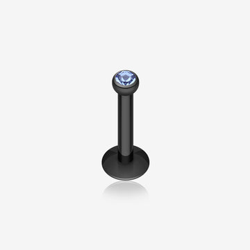 Colorline Gem Ball Internally Threaded Labret-Black/Blue